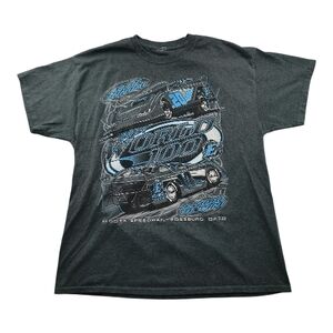 Grey Racing Graphic T Shirt Men World 100 2014 Eldora Speedway Car Tee Vintage